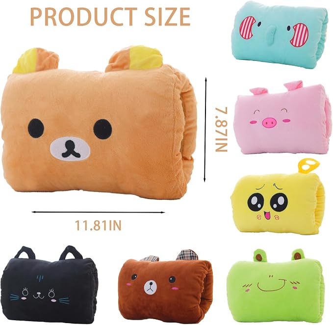 Kids Cartoon Hand Warmer Pillow, Plush Animal Doll - Image 2
