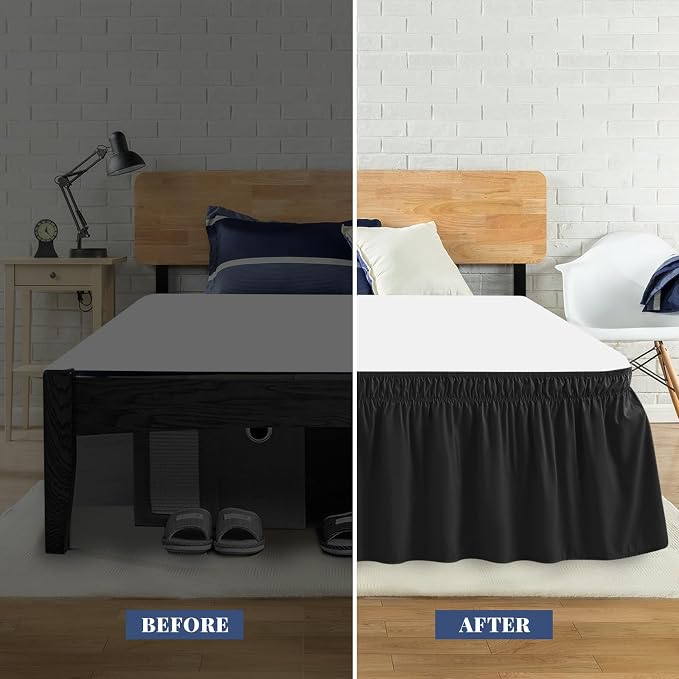 Full Bed Skirt, Elastic Wrap Around Bed Skirt Full Size, Bed Skirts - Image 3
