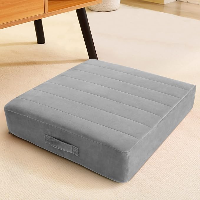 MeMoreCool Square Floor Pillow for Adults and Kids, Large Meditation Cushion by MeMoreCool