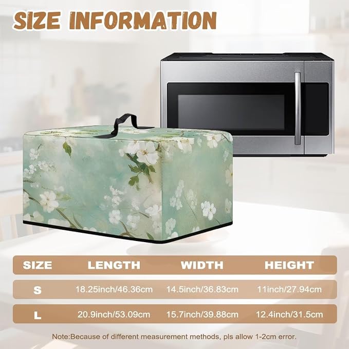 Microwave Oven Cover, Flower Heat-Resistant Waterproof Toaster Oven Dust Cover - Image 6