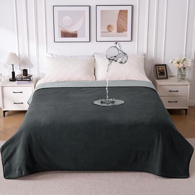 QiyI Waterproof Blanket for Bed King Size, Washable Reversible Bed Cover by QIYI