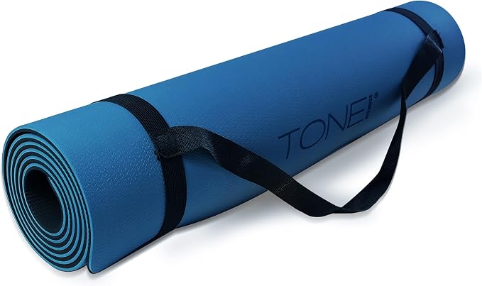 TONE Fitness Yoga Mat 1/4" Thick Non Slip Exercise & Pilates Mat - Image 2