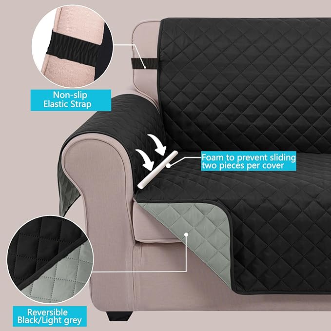 U-NICE HOME Recliner Chair Covers Reversible Chair Cover Pet Covers - Image 3