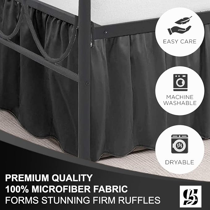 SKY BEDDINGS - Queen Size Ruffled Bed Skirt - 16 Inch Drop Dust Ruffle Bed - Image 6
