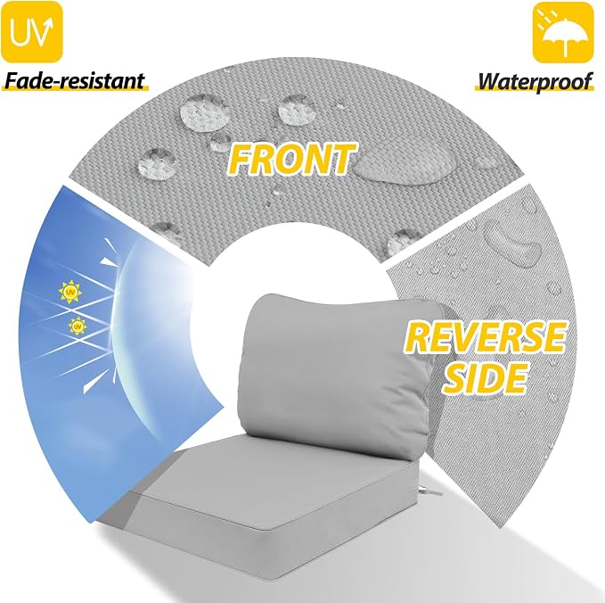 AAAAAcessories Outdoor Deep Seat Cushions, Waterproof, Fade-Resistant Patio - Image 3