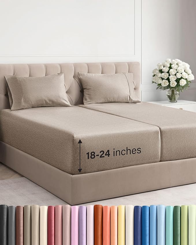 Extra Deep Pocket Split King Sheets by CGKUnlimited