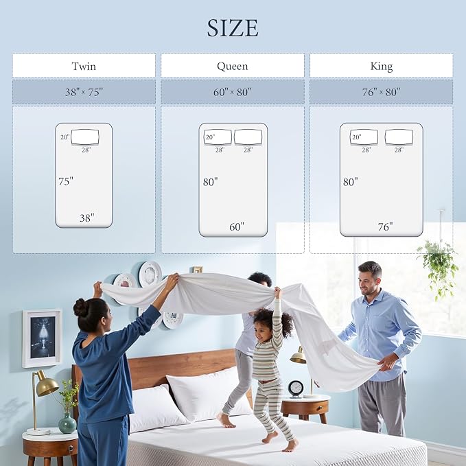 Waterproof Mattress Protector 2 Pillowcase 20''x28'', King Mattress Pad - Image 7