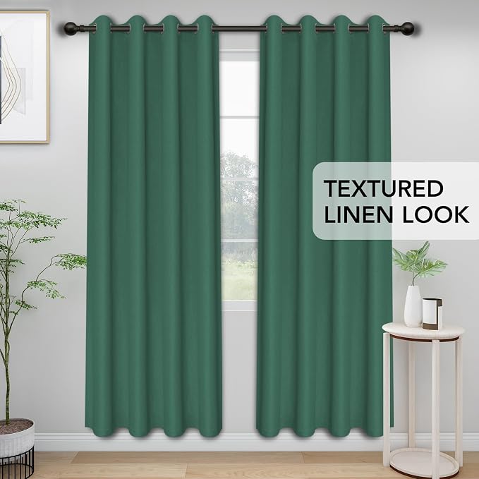 Easy-Going Linen Look Blackout Curtain Grommet Window Curtain Drapes - Image 2