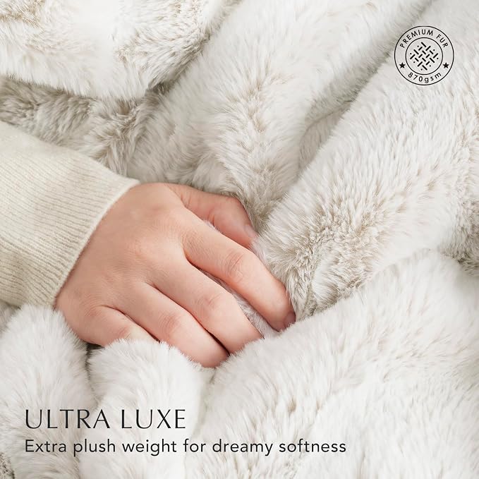 EVERGRACEHOME Ultra Soft Luxury Fluffy Mink Faux Fur Throw Blanket, Thick Warm - Image 3