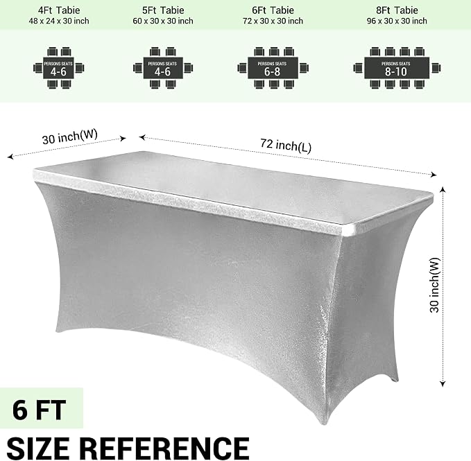 Obstal 6 Pack Stretch Spandex Table Covers - Image 4