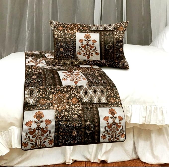 The HomeCentric King/Queen/Twin Brown Decorative Twin 53"x18" Bed Runner - Image 6