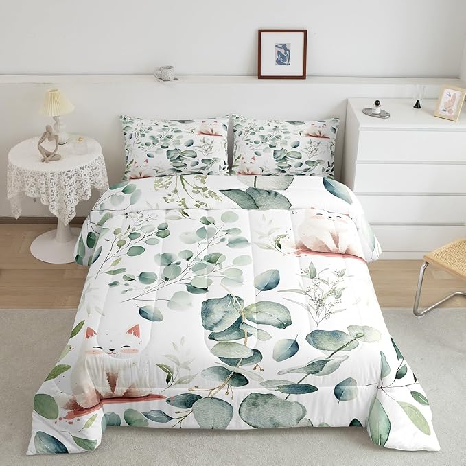 Erosebridal Kawaii Cat Queen Size Comforter Set - Image 2
