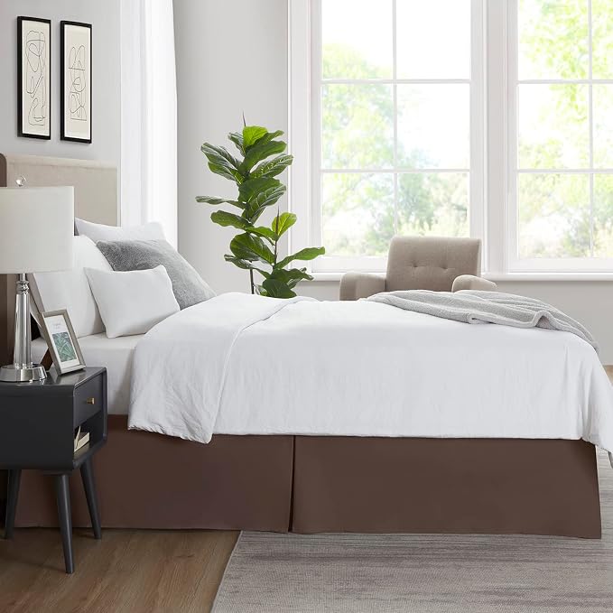 Nestl Dark Brown Full XL Bed Skirt - Image 6