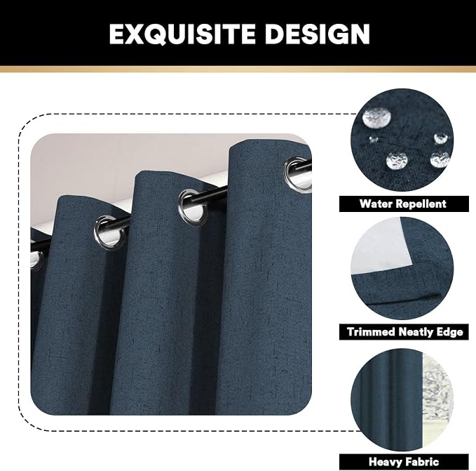 PrinceDeco 100% Blackout Curtains 54" Long - Image 6