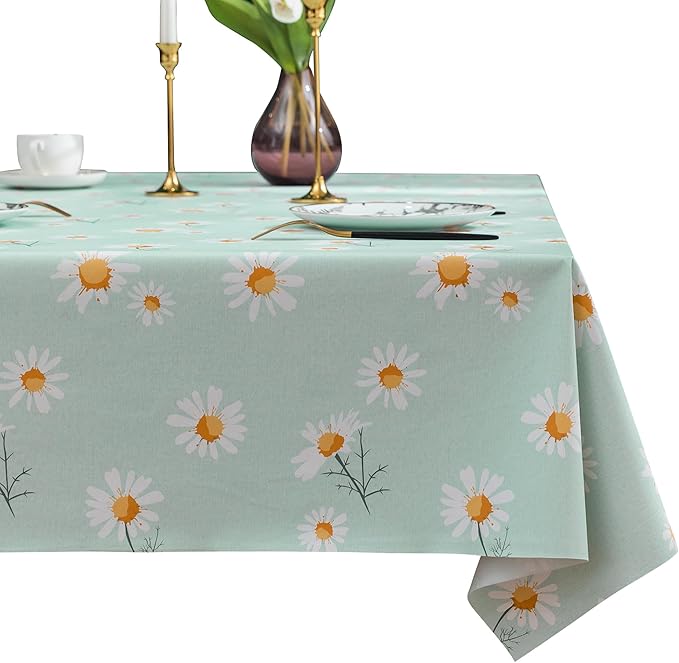 Rectangle Table Cloth, 100% Waterproof Tablecloth OilProof Spill ProofVinyl by Unknown