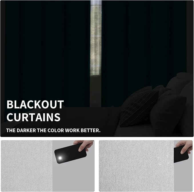 Easy-Going Linen Look Blackout Curtain Grommet Window Curtain Drapes - Image 6