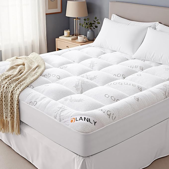 OLANLY Full Mattress Topper – Viscose Made from Bamboo, Cooling Soft Full by OLANLY