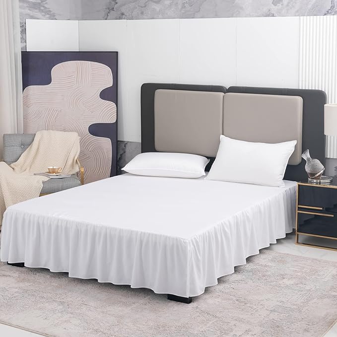TSUTOMI Bed Skirt Queen Size Ruffled Bed Skirt - Image 3