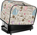 Beige Coffee Love Heart 2 Slice Toaster Cover, Waterproof Toaster Dust Cover by Unknown