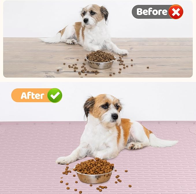Dog Food Mat, Extra Large 34" x 22" Silicone Pet Feeding Mat - Image 4