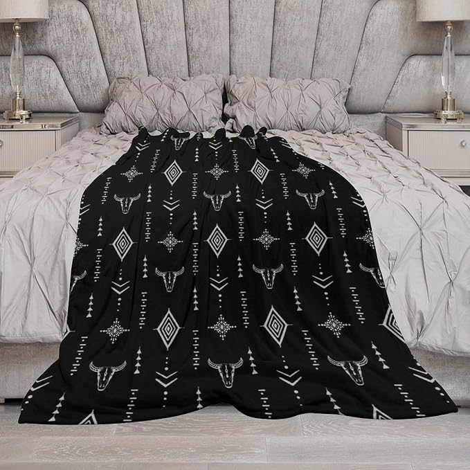 Southwest Blanket, Soft Native Tribal Vintage Abstract Ethnic Pattern Blanket - Image 7