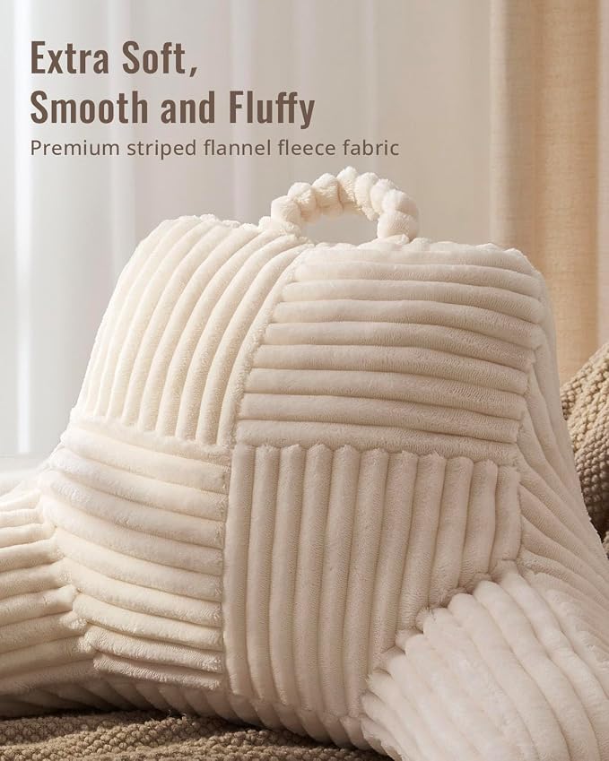 Blissful Diary Reading Pillow for Sitting in Bed, Flannel Back Pillow Bed - Image 2