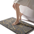 QJHOMO Marble Bathroom Rug Gray and Gold Decor Bathroom Rugs Non Slip Bath Mat by QJHOMO