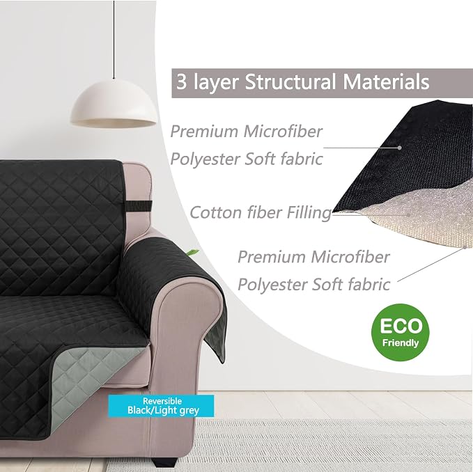 U-NICE HOME Loveseat Sofa Cover Reversible Couch Covers - Image 4