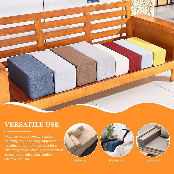 Couch Arm Rest Pillow, Linen Armrest Cushion, High Density Foam Armrest Cushion - Image 7