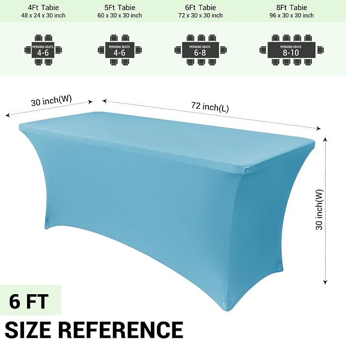 Obstal 6 Pack Stretch Spandex Table Covers - Image 4
