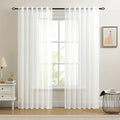 Dreaming Casa White Sheer Curtains 84 Inches Long, Rod Pocket & Back Tab Light by DreamingCasa