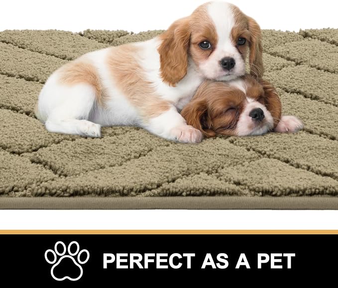 Tindbea Dog Mat for Muddy Paws, Absorbs Moisture Dirt Non-Slip Washable Mud Mat - Image 2
