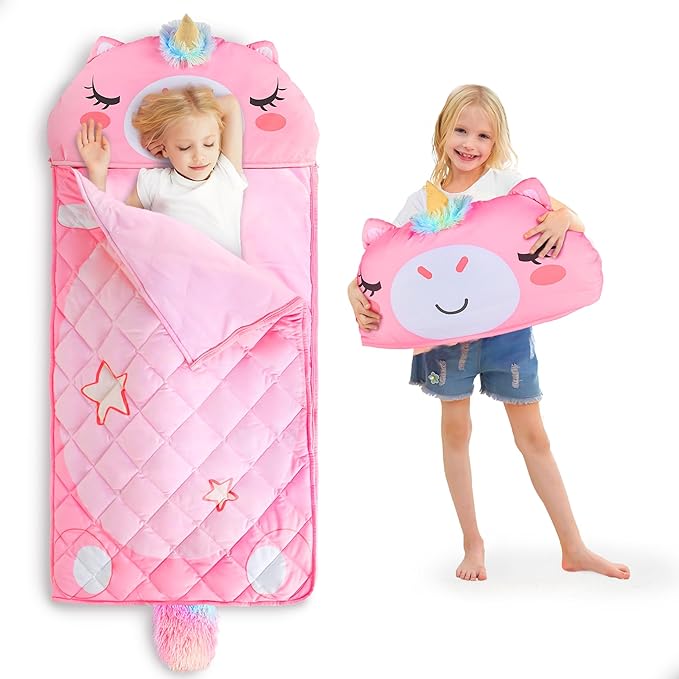 iPlay, iLearn Kid Sleeping Bag, Unicorn Slumber Sack, Toddler Girl Nap Mat by iPlayiLearnLLC