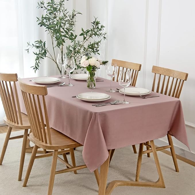 maxmill Slubby Texture Tablecloth Water Resistance Antiwrinkle Spillproof Soft by maxmill