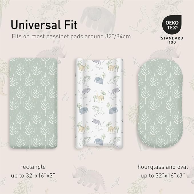 Gllquen Baby Bassinet Sheets Set 2-Pack, Breathable Cozy Bassinet Fitted Sheet - Image 3