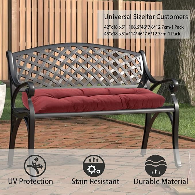 FUNHOME Outdoor Bench Cushion 45 x18 inch - Image 4