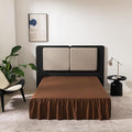 Brown Bed Skirt Twin Size Ruffled Bed Skirt by TSUTOMI