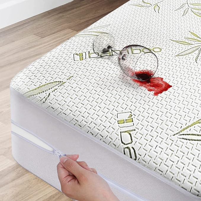 Bamboo Mattress Protector with Zipper by DreamFieldLinen