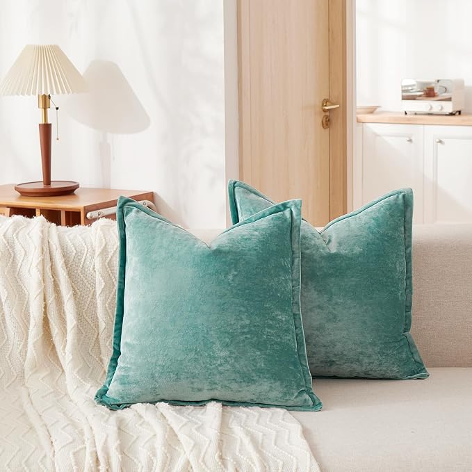 Luxurious Velvet Throw Pillow Covers 20x20 Set of 2 Decorative Pillow Covers - Image 7