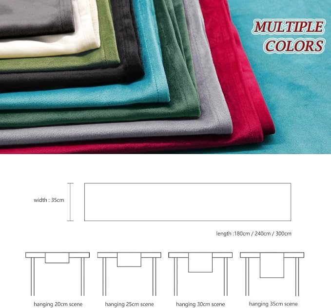 BALCONY & FALCON Velvet Table Runner 14"x95" Dark Gray Luxury Machine Washable - Image 5