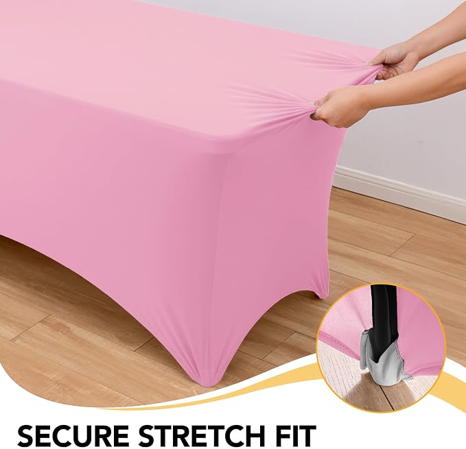 8-Pack Premium Pink Spandex Tablecloths - Image 3