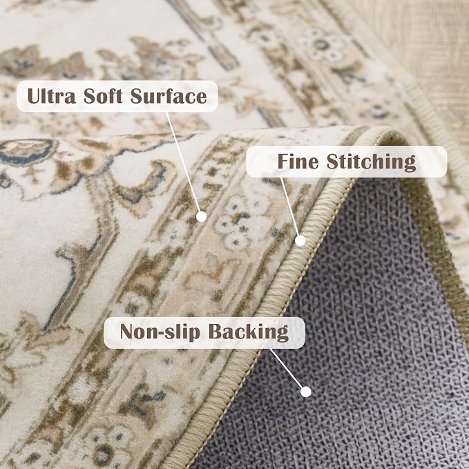 jinchan Fiora Round Rug 4ft Area Rug - Image 4