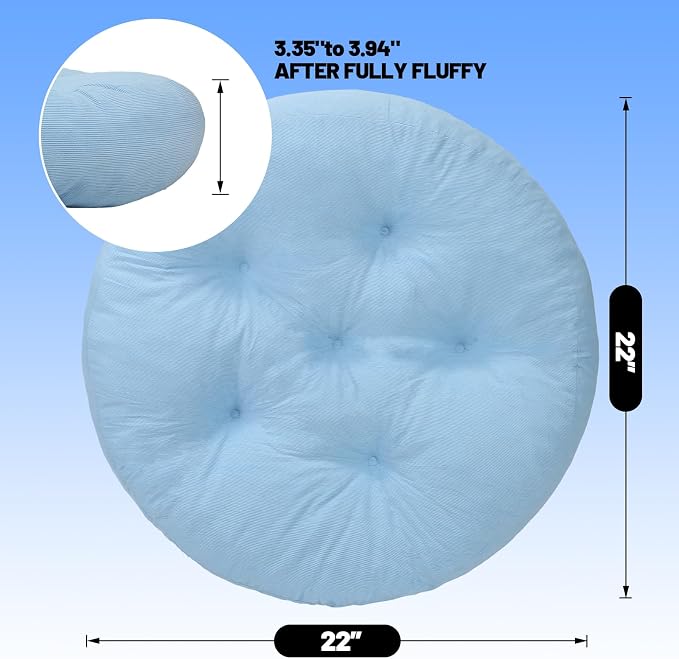 Meditation Floor Pillow Set of 2, Round Large Pillows Seating - Image 2