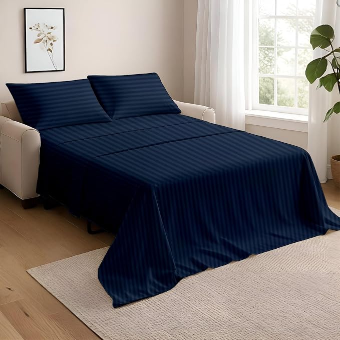 NON Sticky cotton Full Size Sleeper Sofa Sheets, 4 Piece Egyptian Cotton Bed by Non-StickyCotton