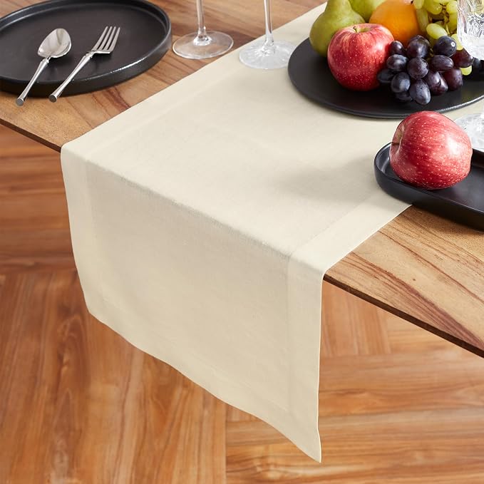 Solino Home Linen Ivory Table Runner 60 Inches - Image 2