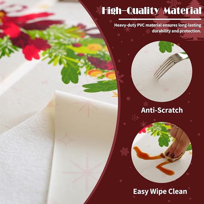 Christmas Rectangle Table Cloth, 100% Waterproof Tablecloth, Christmas - Image 4