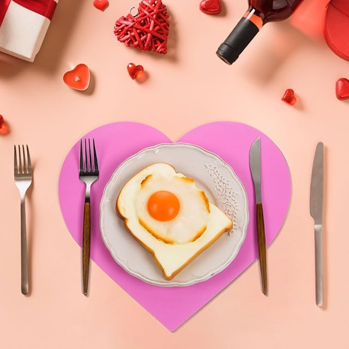 FOBSME 60 Pack Valentine's Day Heart Shape Placemats Paper Love Heart Table - Image 5