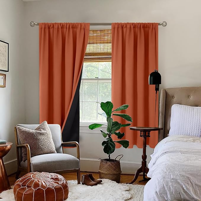 BGment Terracotta 100% Blackout Curtains - Image 3
