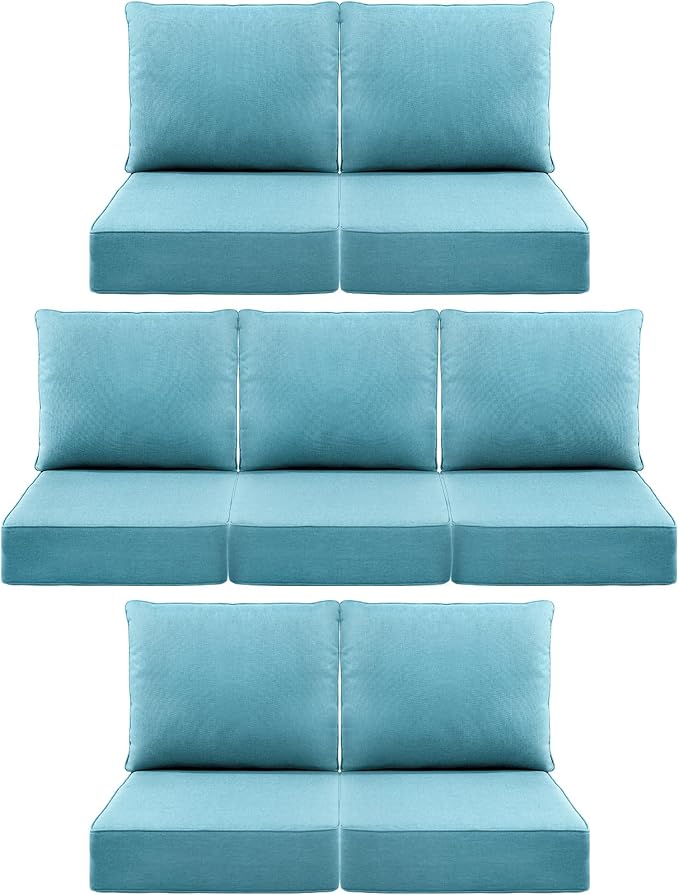 Luxury 6" Outdoor Cushions for Patio Furniture, Fade Resistant Couch Chair by Pugire
