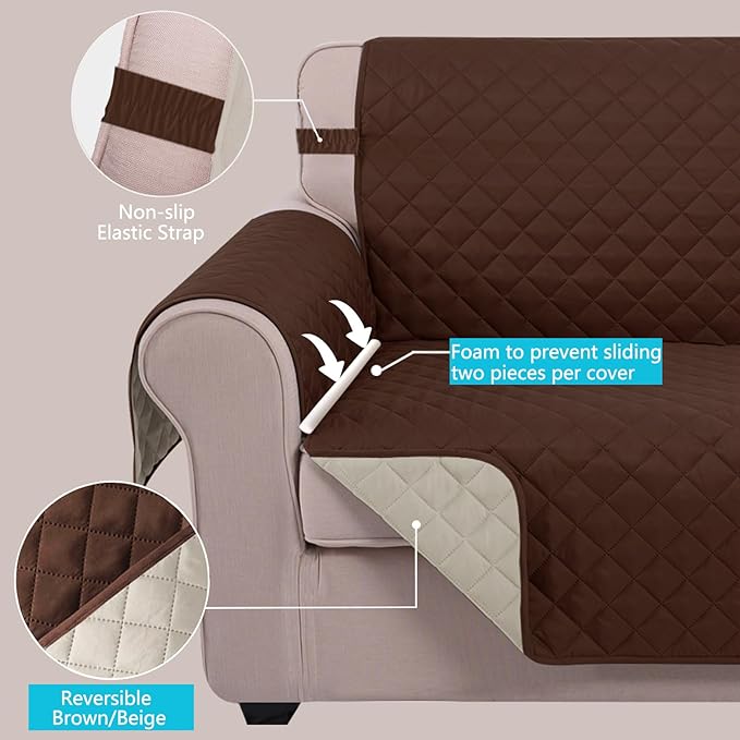 U-NICE HOME Large Sofa Cover Reversible Couch Cover - Image 3